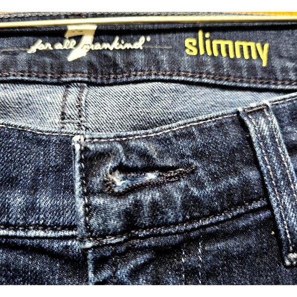 7 For All Mankind Mens Slimmy Jeans Size 31 Denim Blue - Picture 3 of 7